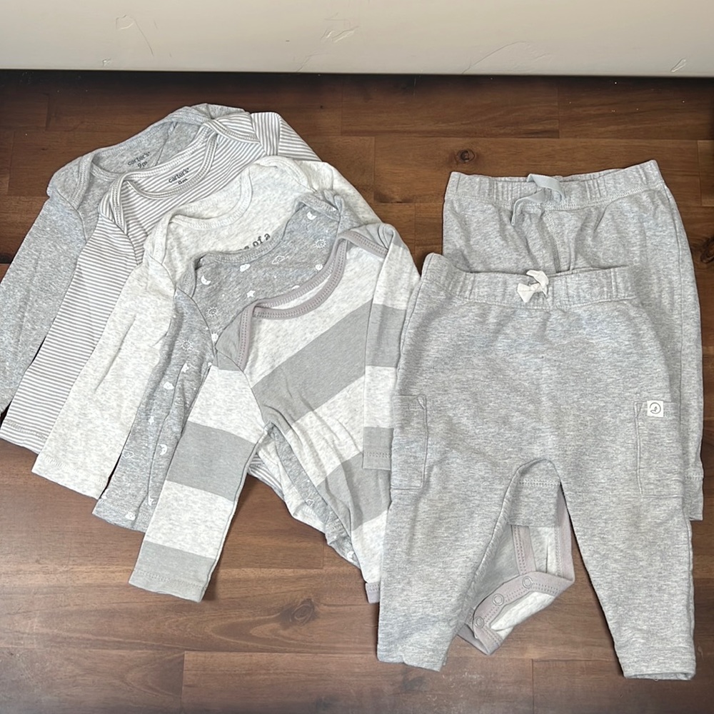 Carter’s longsleeve onesies and pants